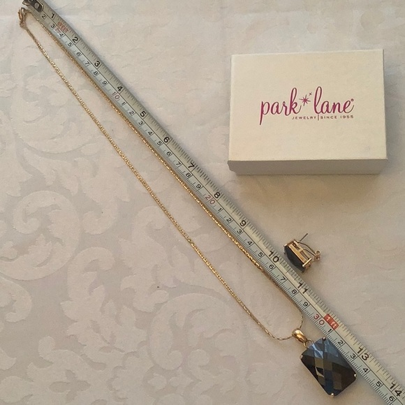 Park Lane Grand Necklace & Earrings Vintage Set Jet Black Cubic Zirconia - Picture 8 of 11